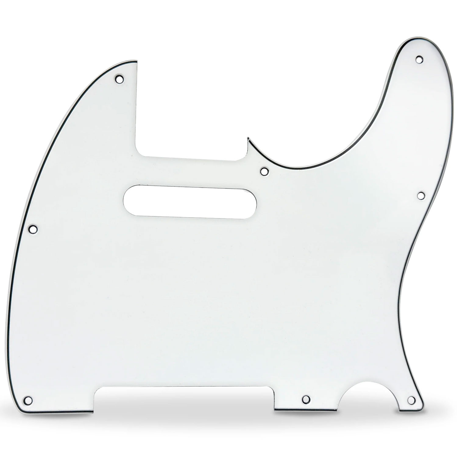Pickguard 62 Tele Style 3ply 8 hole white