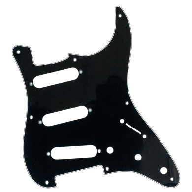 Pickguard Strat Style 3ply 11 hole black