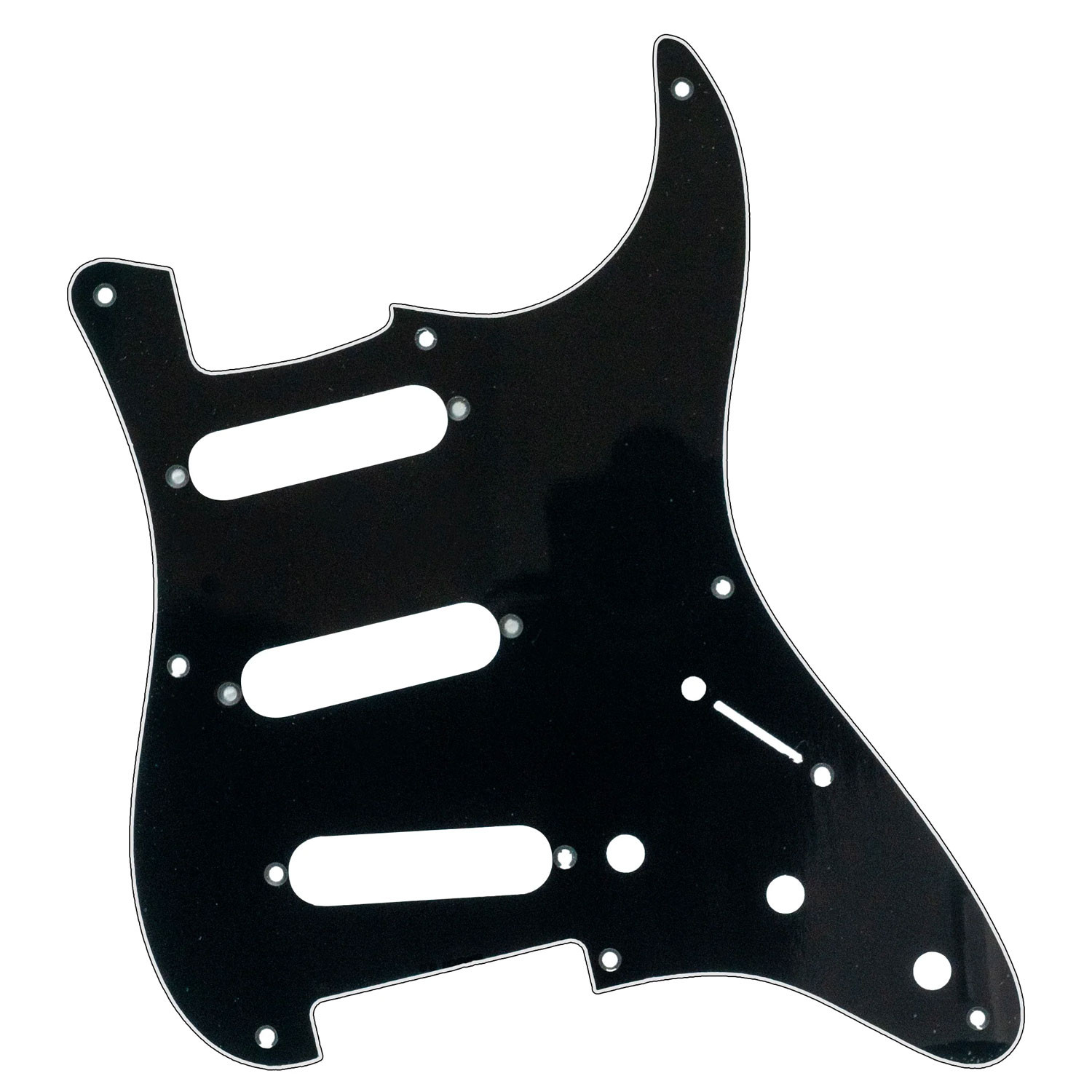 Pickguard Strat Style 3ply 11 hole black