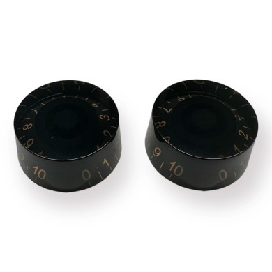 Speed knob aged black/white font 2pcs