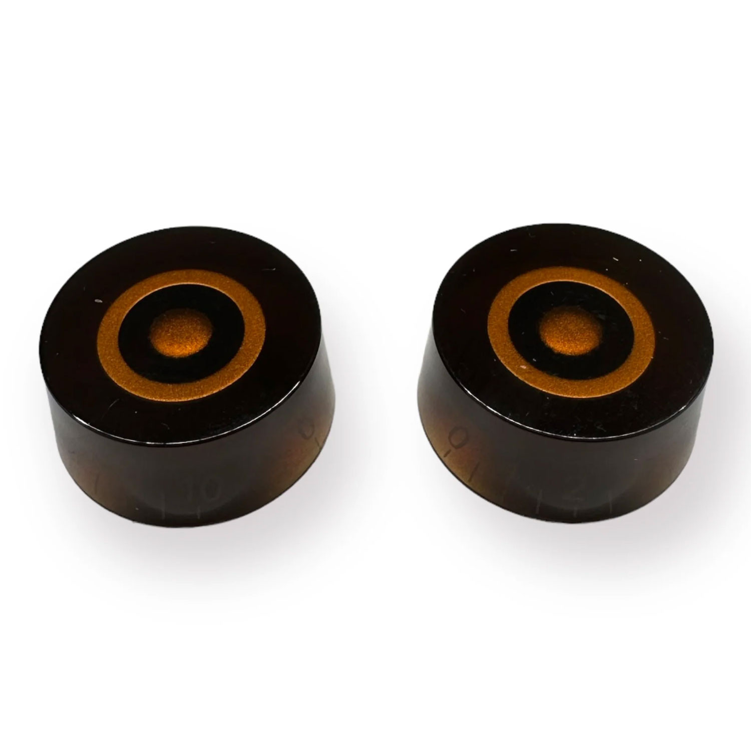 Speed knob aged gold/white font 2pcs