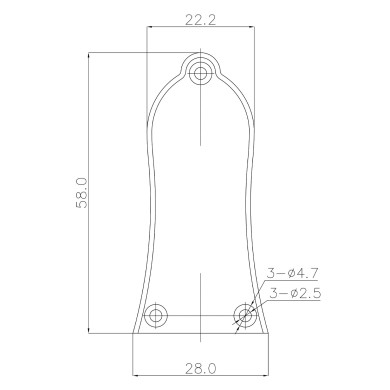 Truss rod cover Epi Style 2ply 3 hole black