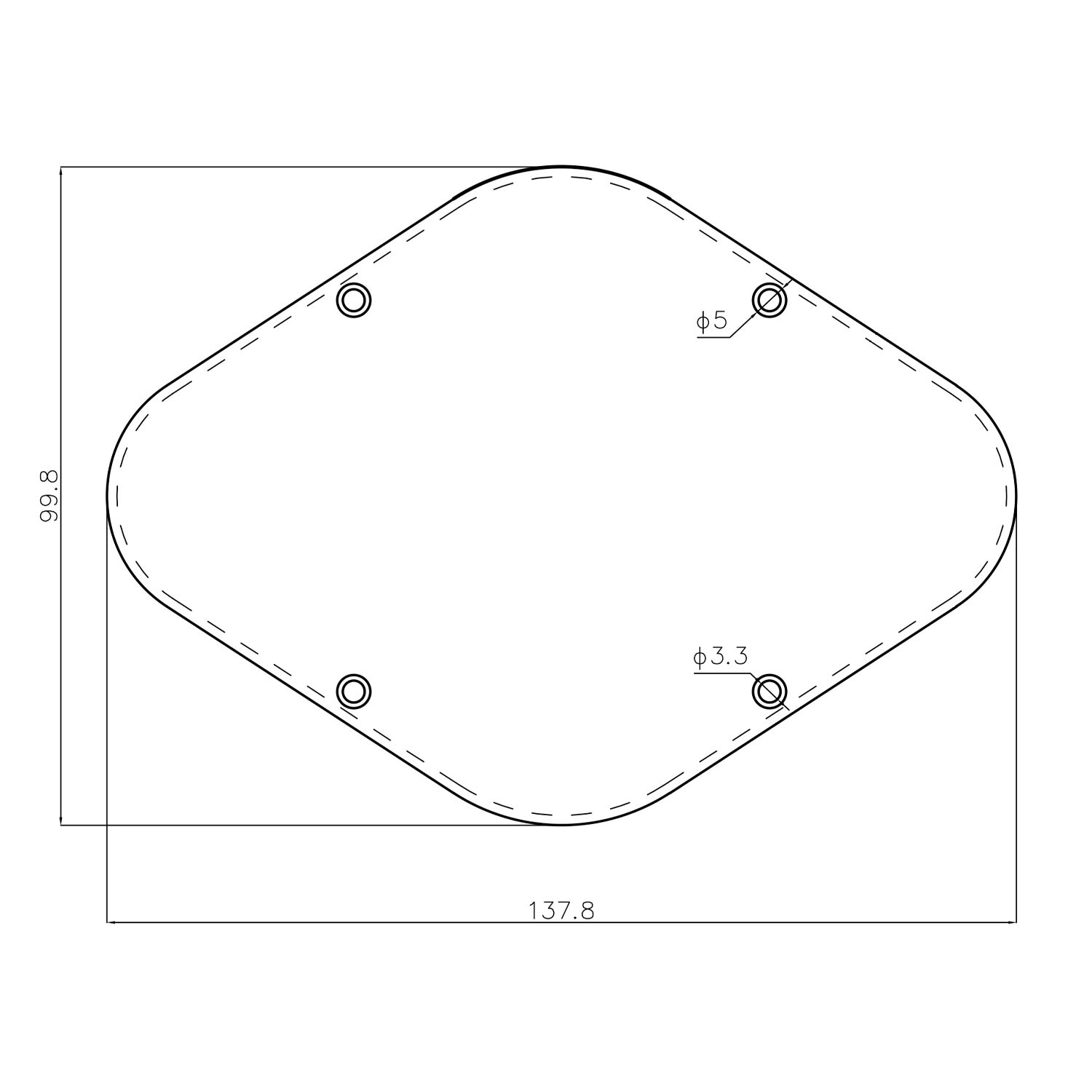 Cavity cover LP Style 4 hole ivory