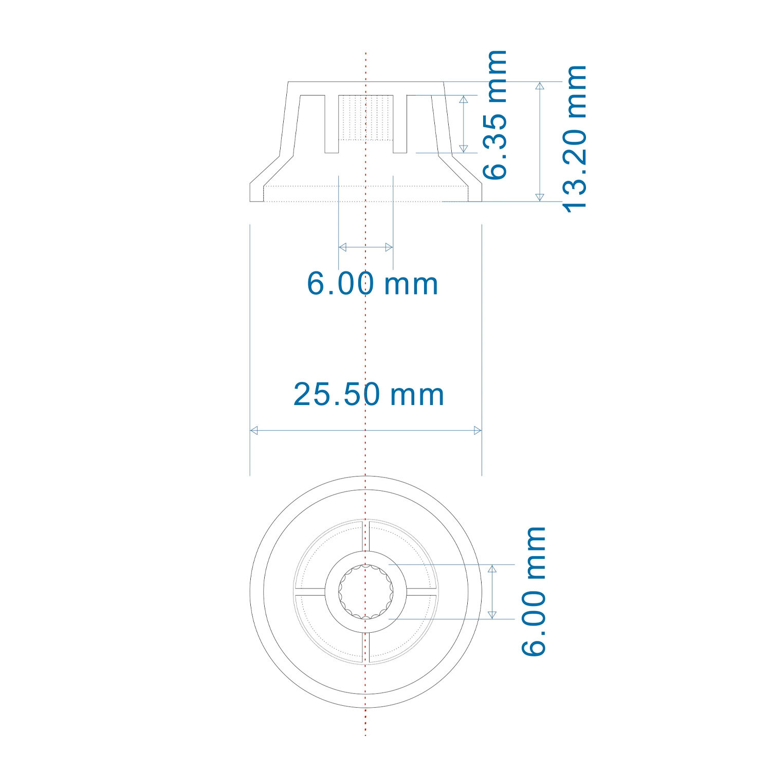 Knob Strat Style vintage white/black font 3pcs