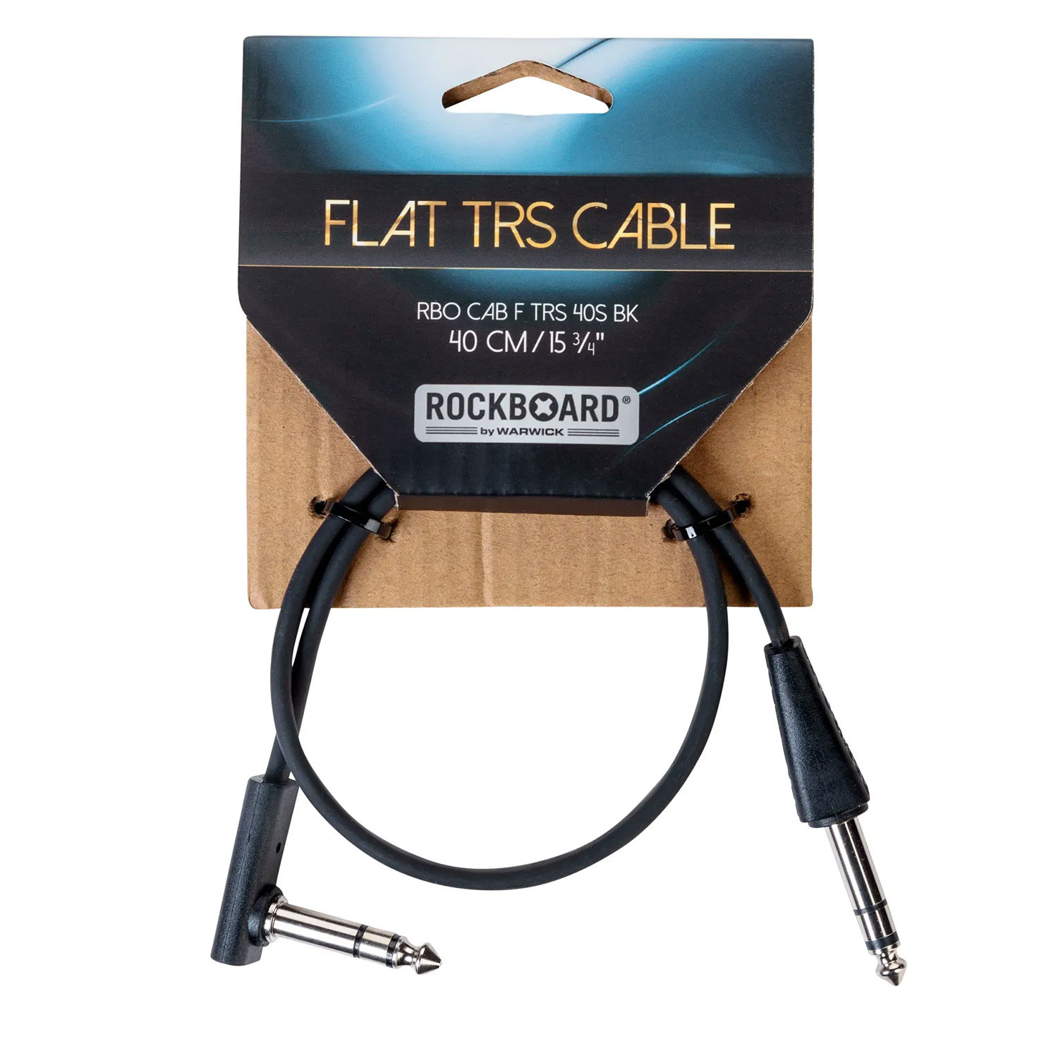 Flat Patch TRS Cable Black 40cm
