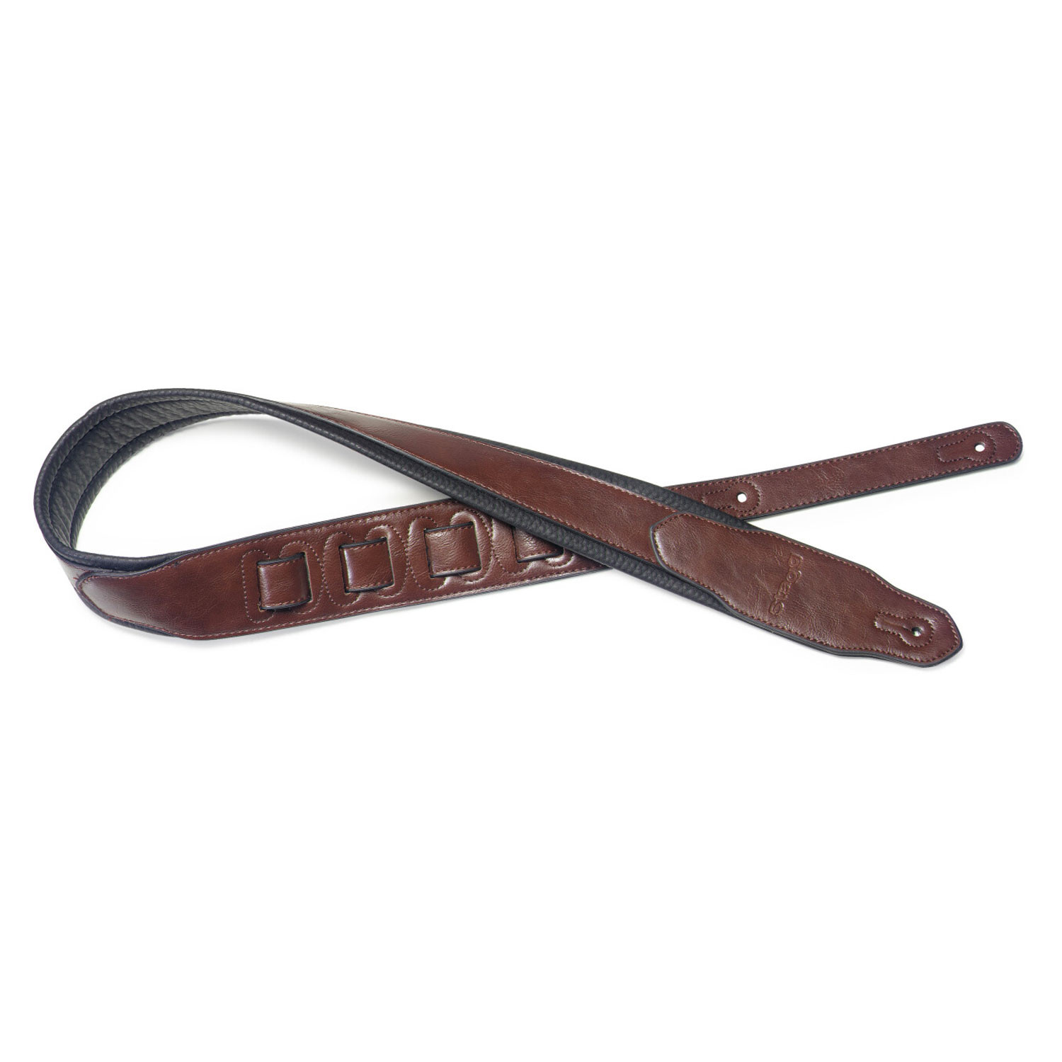 Tracolla 2,5 in eco-pelle marrone