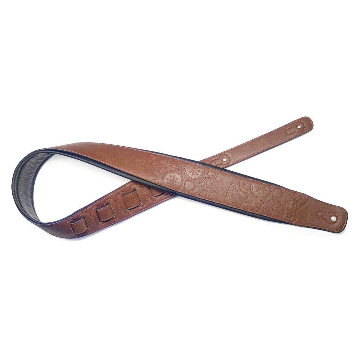 Tracolla 2,5 in eco-pelle marrone
