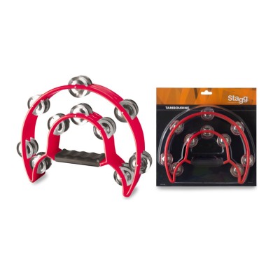 Tamburello 1/2 luna 20 sonagli rosso