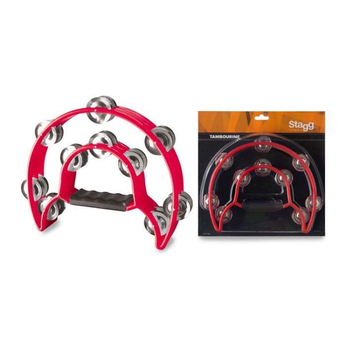Tamburello 1/2 luna 20 sonagli rosso