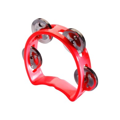 Mini-tamburello 1/2 luna 4 sonagli rosso