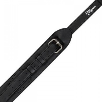 Tracolla in pelle nera