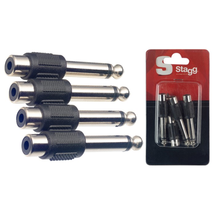 Adattatore 1xRca F/1xJack M 6,3 MO Cnf.4pcs