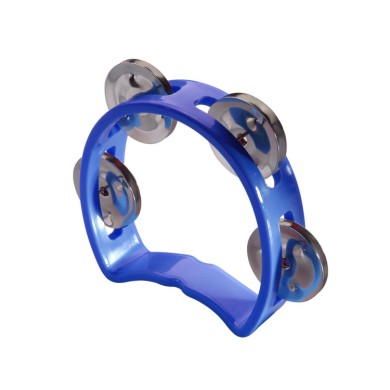 Mini-tamburello 1/2 luna 4 sonagli blu