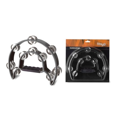 Tamburello 1/2 luna 20 sonagli nero