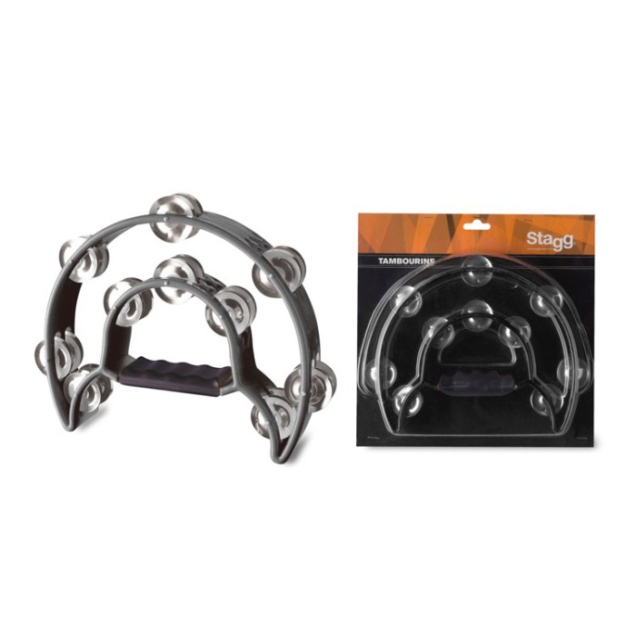 Tamburello 1/2 luna 20 sonagli nero
