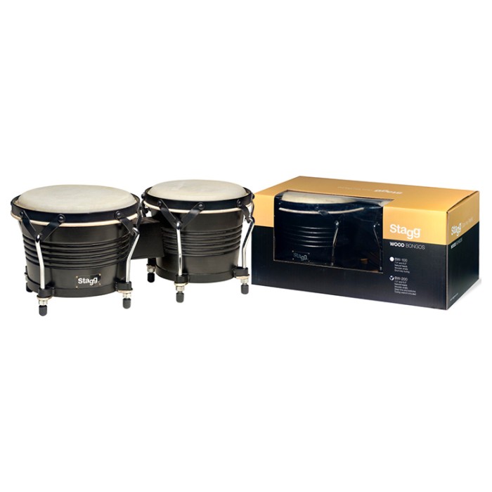 Bongo in legno 7,5+6,5 nero