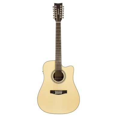 Pianura Dreadnought 12 Cutaway Natural
