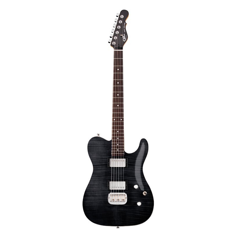 ASAT Deluxe Carved Top Trans Black