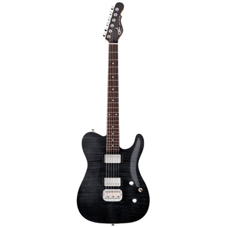ASAT Deluxe Carved Top Trans Black
