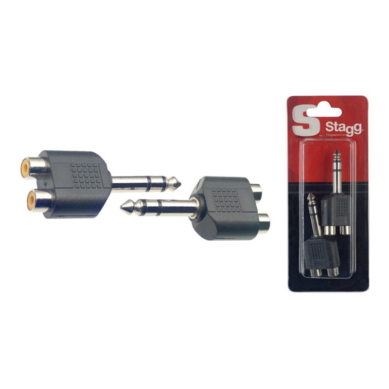 Adattatore 2xRca F/1xJack 6,3 M ST Cnf.2pcs