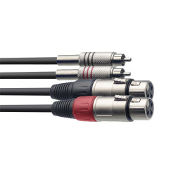 Cavo audio 3m 2xRca M/2xXlr F