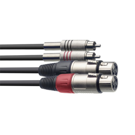 Cavo audio 3m 2xRca M/2xXlr F