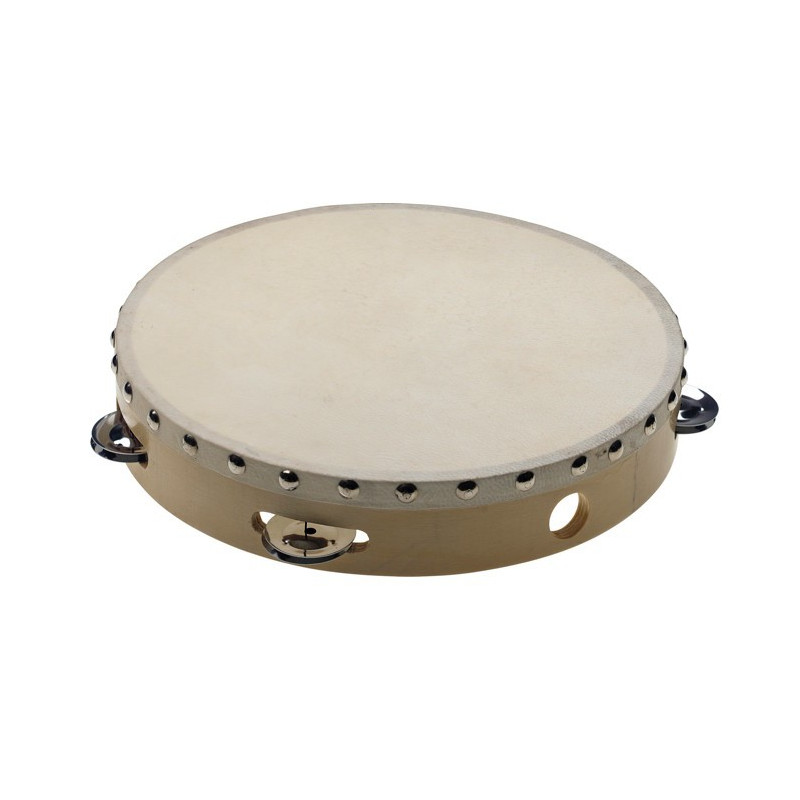 Tamburello 10 con pelle ed 1 fila sonagli