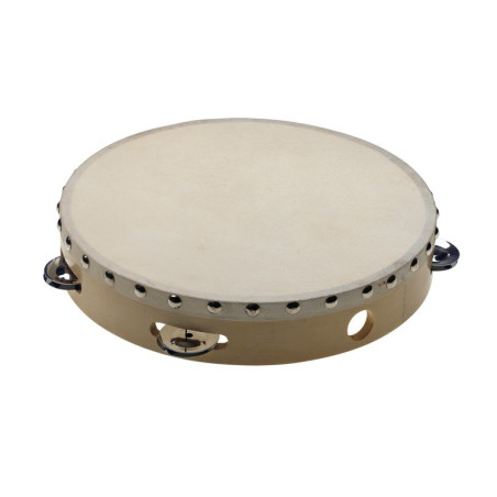 Tamburello 10 con pelle ed 1 fila sonagli