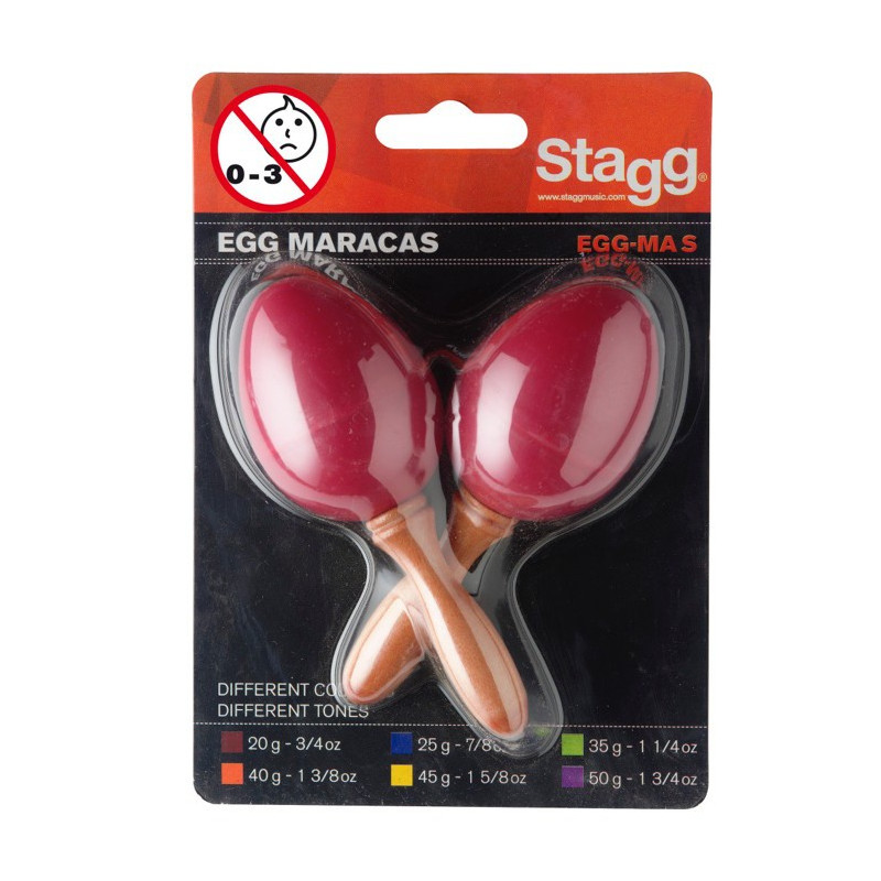 Maracas uovo impugnatura corta 20g rosso