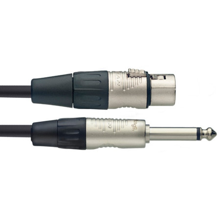 Cavo microfono 10m Jack M 6,3 MO/Xlr F