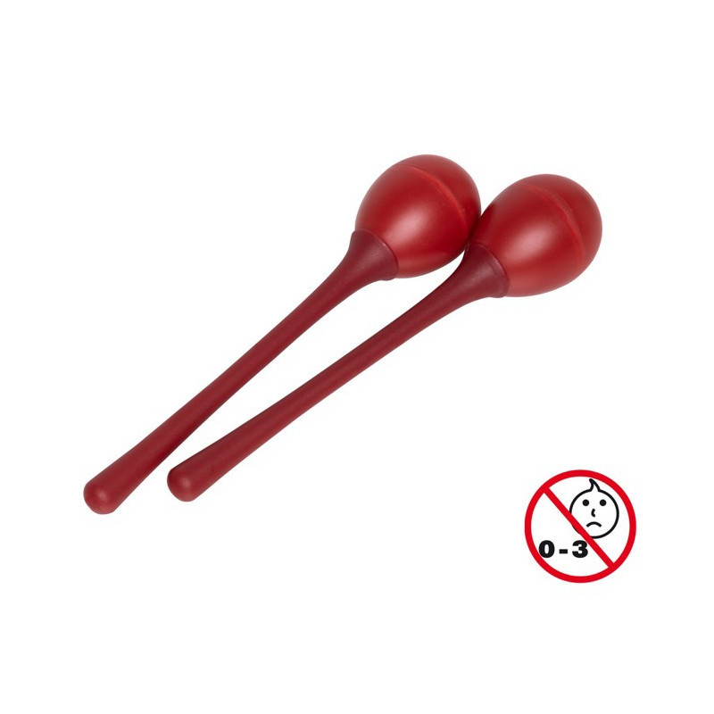 Maracas uovo impugnatura lunga 20g rosso