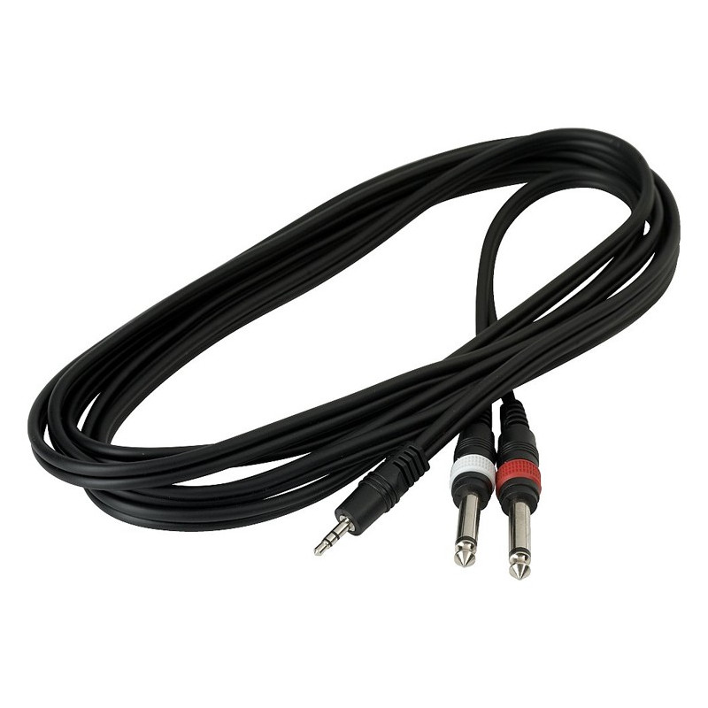Cavo 3m 1x Jack 3,5 M ST/2x Jack 6,3 M MO