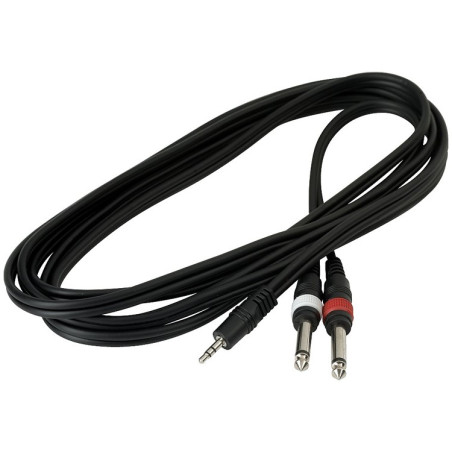 Cavo 3m 1x Jack 3,5 M ST/2x Jack 6,3 M MO