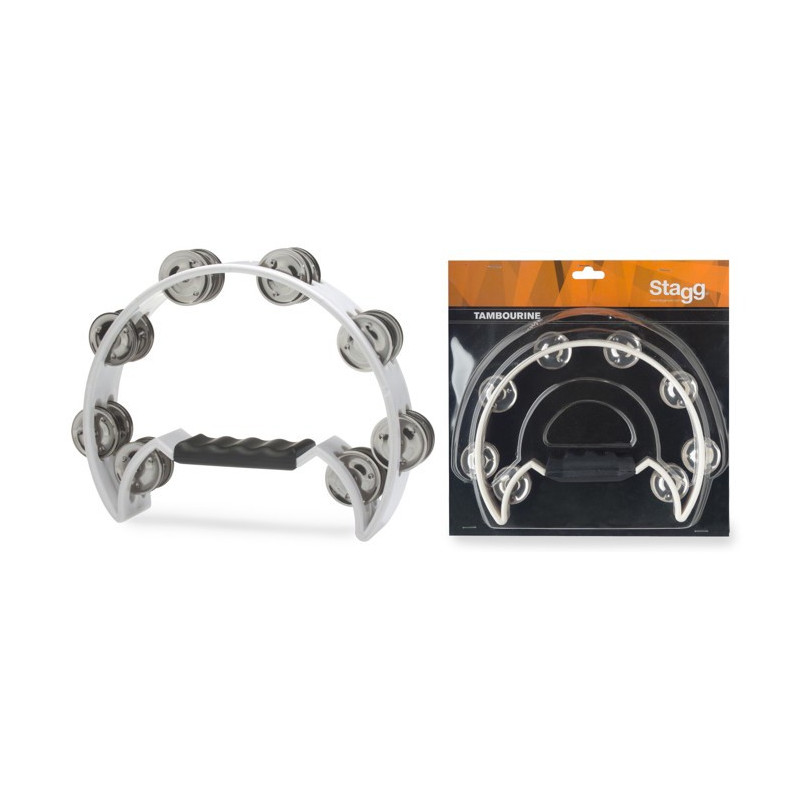 Tamburello 1/2 luna 16 sonagli bianco