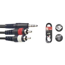 Cavo audio 3m 2xRca M/Jack...
