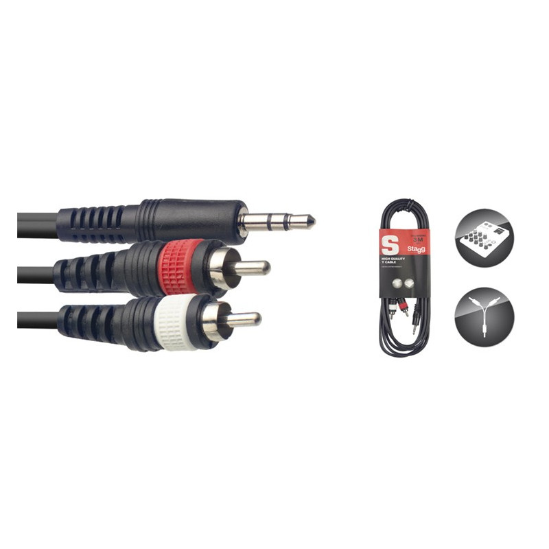 Cavo audio 3m 2xRca M/Jack 3,5 M ST