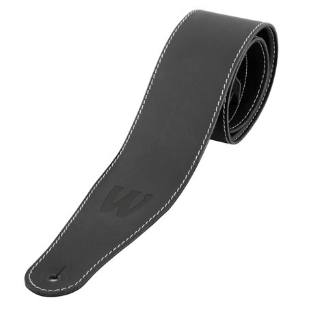 Tracolla 3,5 in pelle nero logo