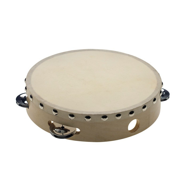 Tamburello 8 con pelle ed 1 fila sonagli
