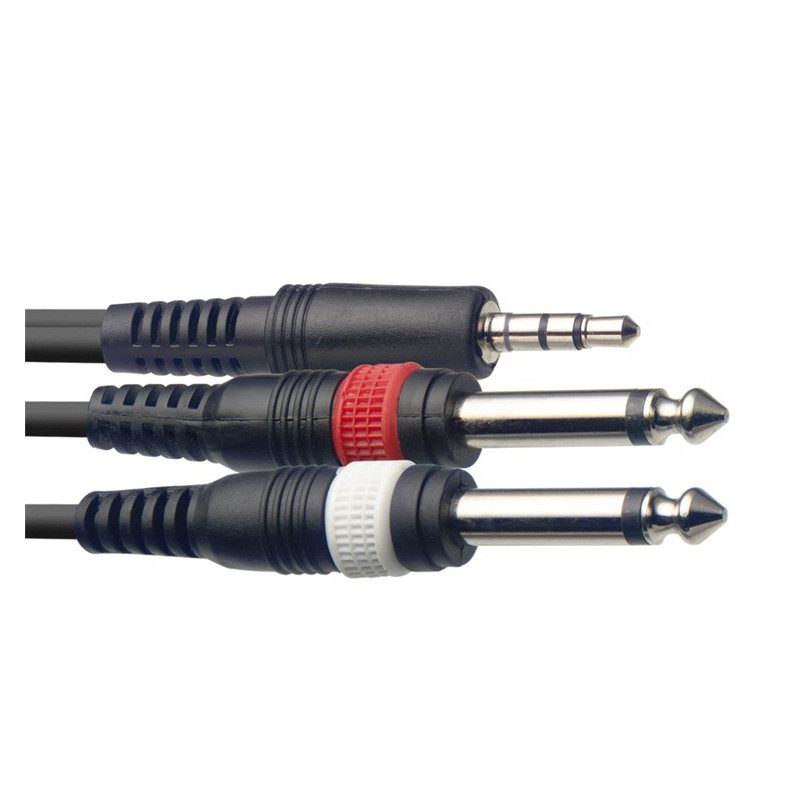 Cavo audio 3m 2xJack 6,3 M MO/Jack 3,5 M ST
