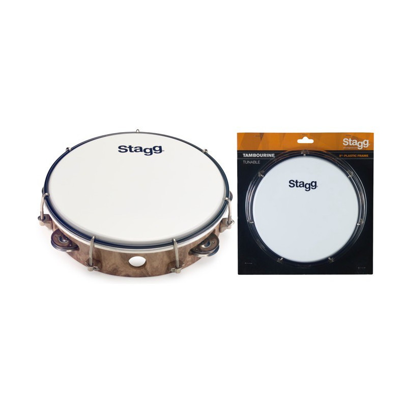 Tamburello 8 con pelle 1 fila sonagli