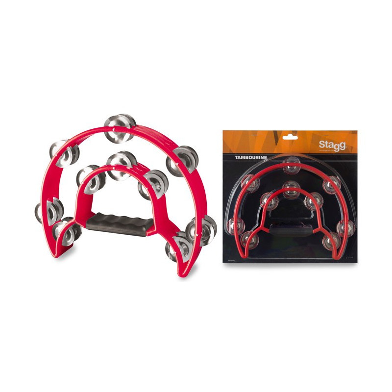 Tamburello 1/2 luna 20 sonagli rosso
