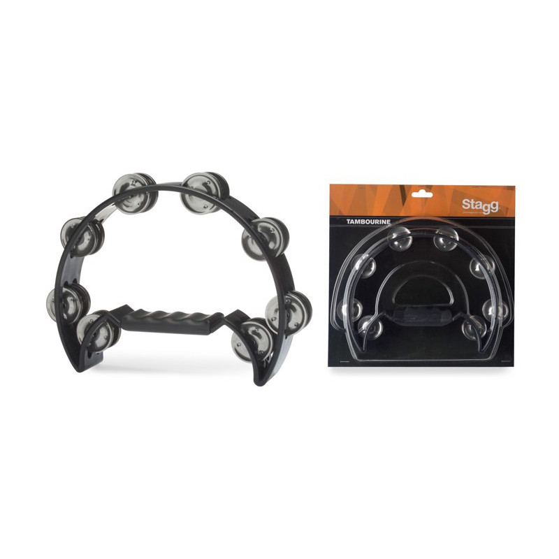 Tamburello 1/2 luna 16 sonagli nero