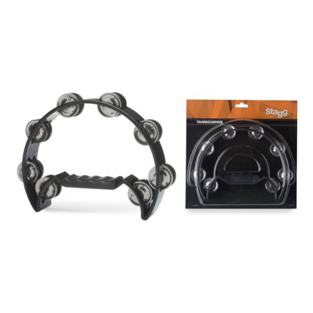 Tamburello 1/2 luna 16 sonagli nero