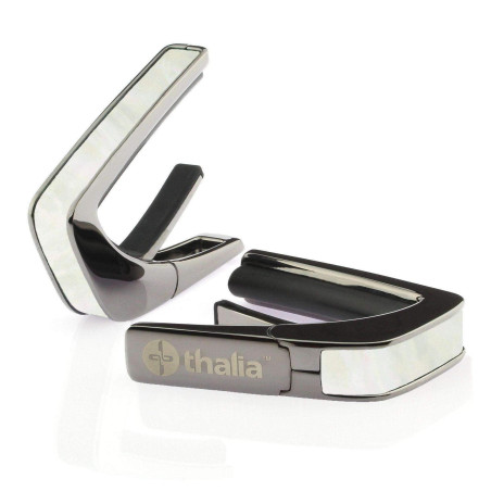 Capotasto black chrome inserto white mother of pea