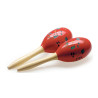 Maracas ovali in legno 29cm rosse