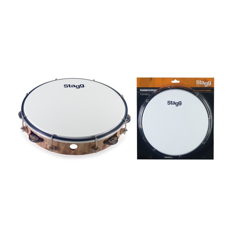 Tamburello 10 con pelle 1 fila sonagli