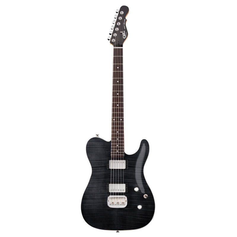 ASAT Deluxe Carved Top Trans Black