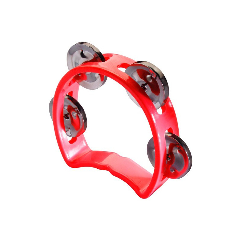 Mini-tamburello 1/2 luna 4 sonagli rosso