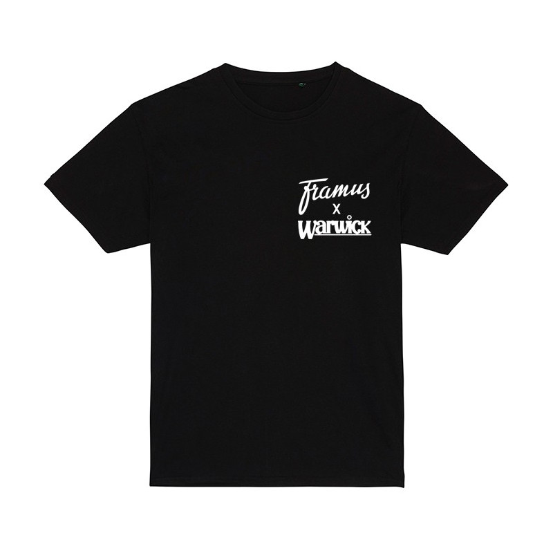 T-Shirt nera con logo Framus/Warwick Tg.L