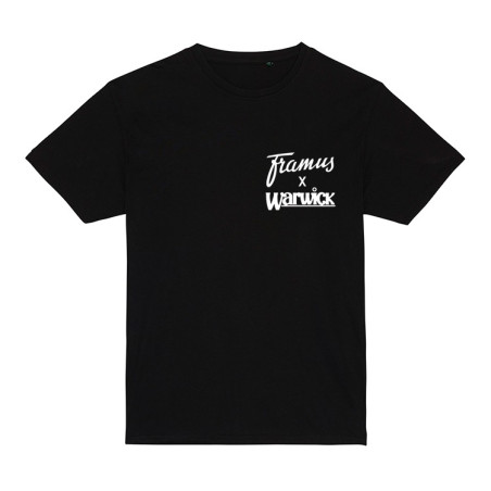 T-Shirt nera con logo Framus/Warwick Tg.L
